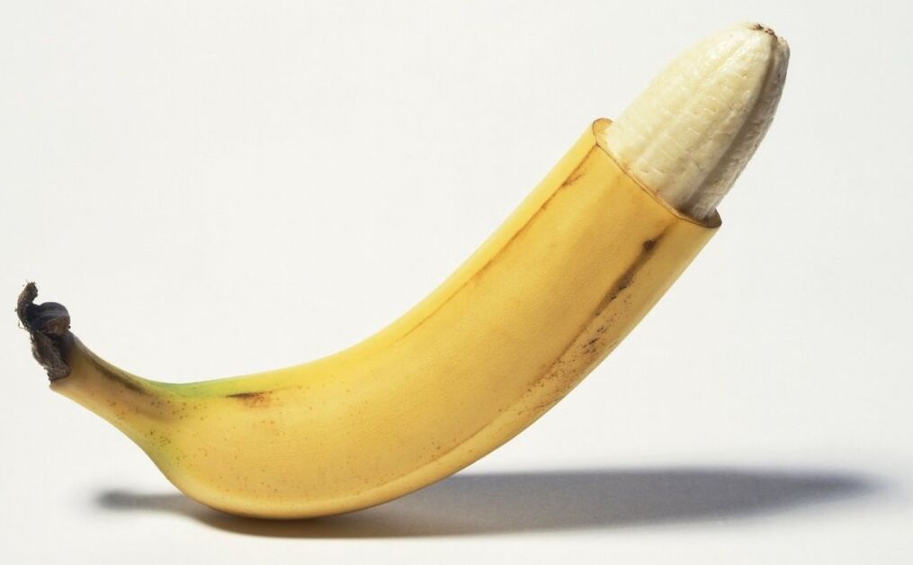 banán imituje kohút a zväčšenie
